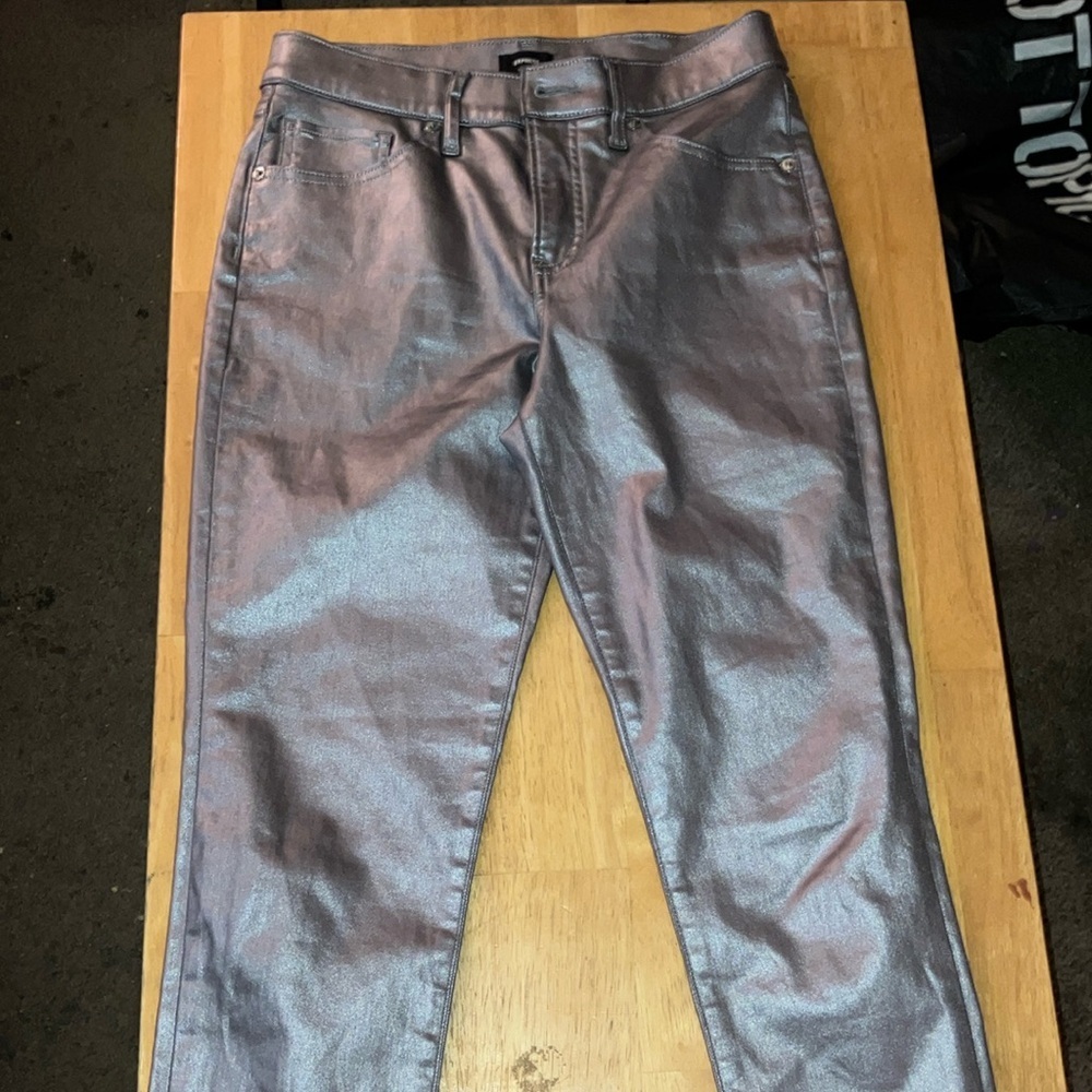 Express Fox leather pants silver grey size 4R
